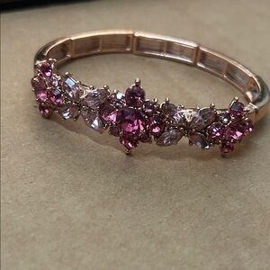 Pink Crystal Rose Bracelet - Women Jewelry
